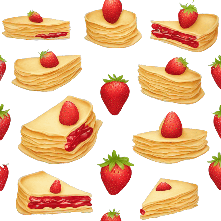 Asian crepe strawberry jam cake emoji