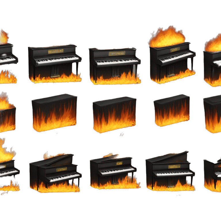 Piano on fire emoji