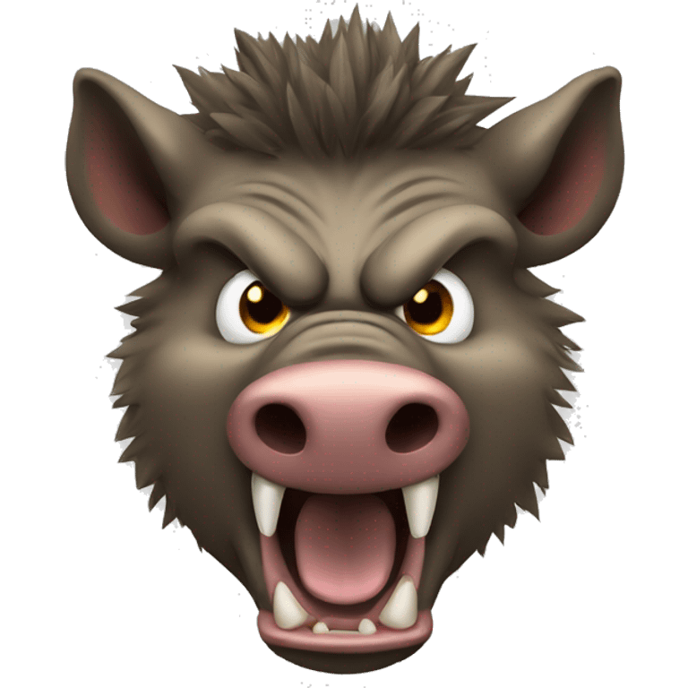 anthropomorphic wild boar angry emoji