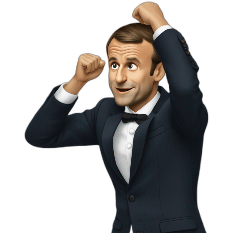 Emmanuel Macron dab emoji