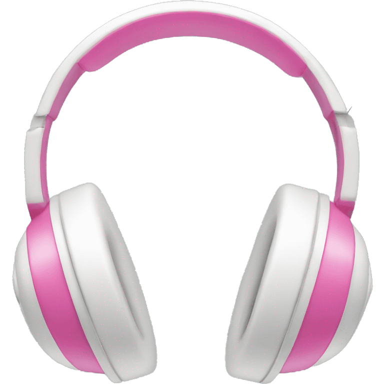 White over the head headphones with pink bows on them emoji