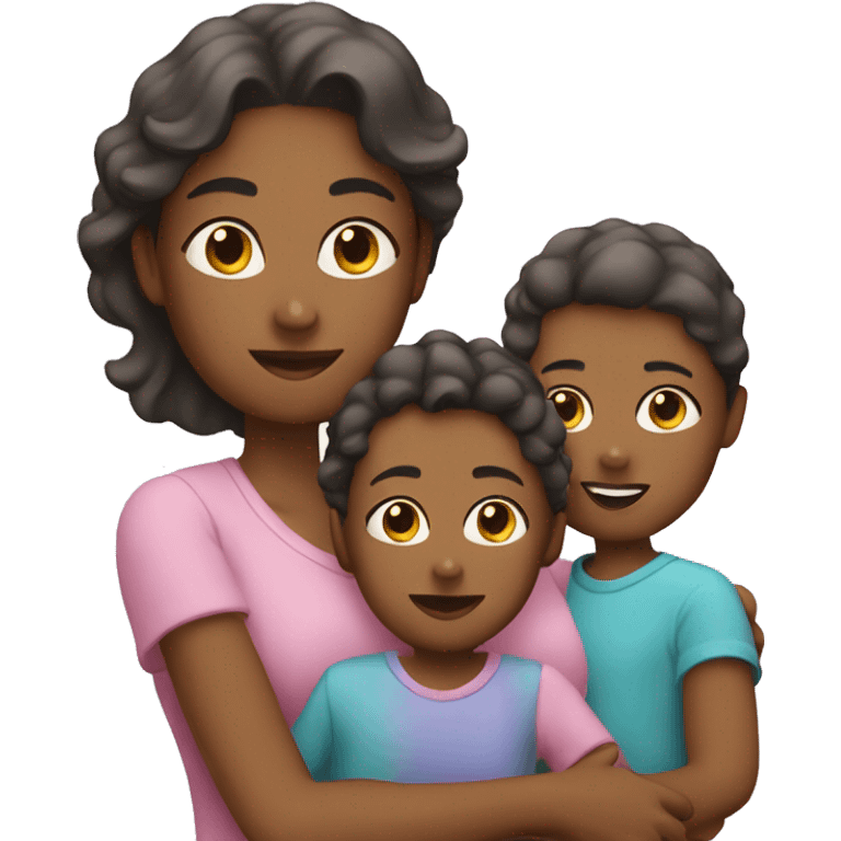 Mother with 3 children  emoji