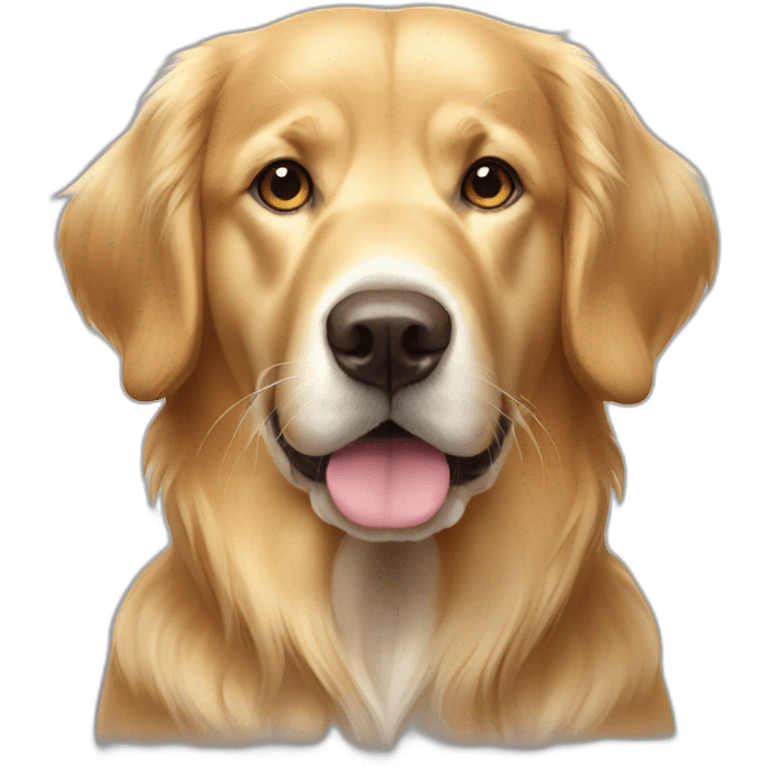 a golden retriever with a white muzzle and droopy eyes emoji