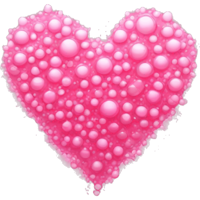 a pink heart made of bubbles emoji