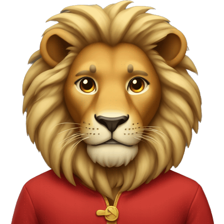 Lion wearing red clothes emoji