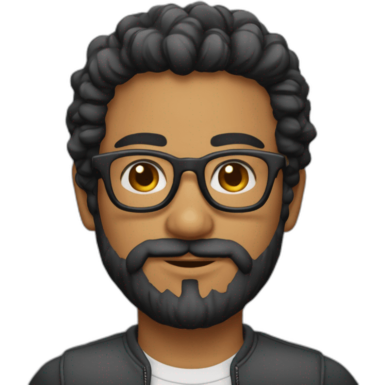 JOVEM moreno DE OCULOS E BARBA emoji