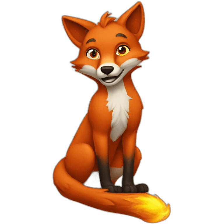 Renard en feu emoji