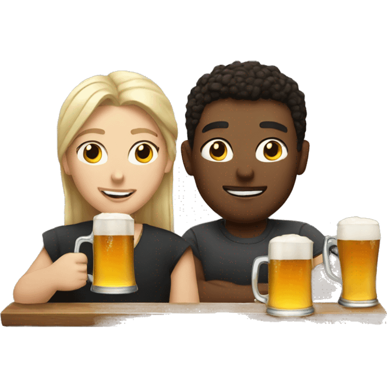 white friends in pub drinking beer emoji