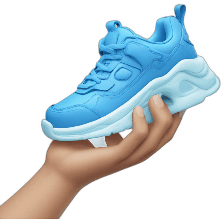 blue boy sneakers in hand icy emoji