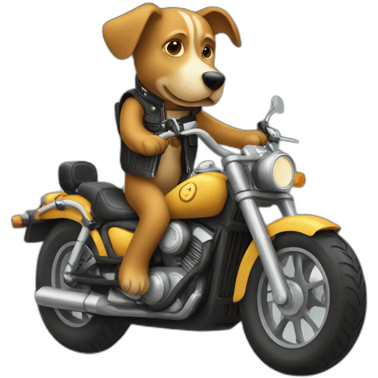 dog riding motorcycle emoji