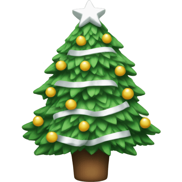 Christmas tree with white bows emoji