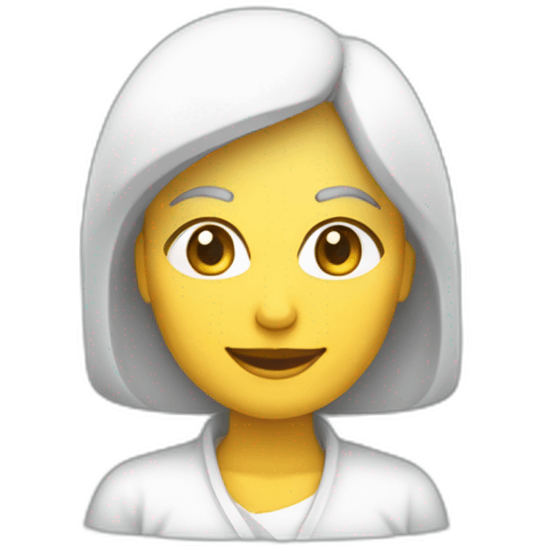 Un taxi blanco conducido por una mujer pelirroja saludando emoji