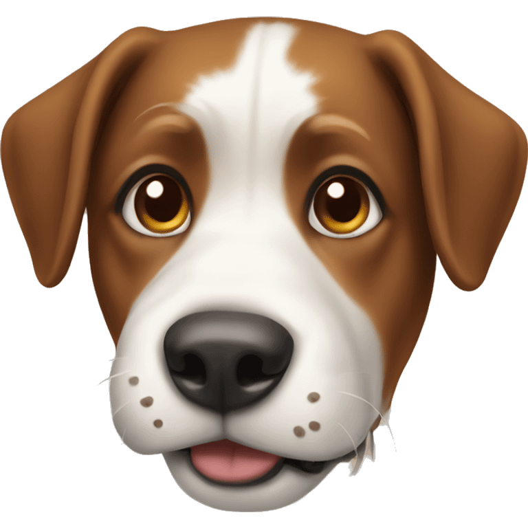 Dog brown and white emoji