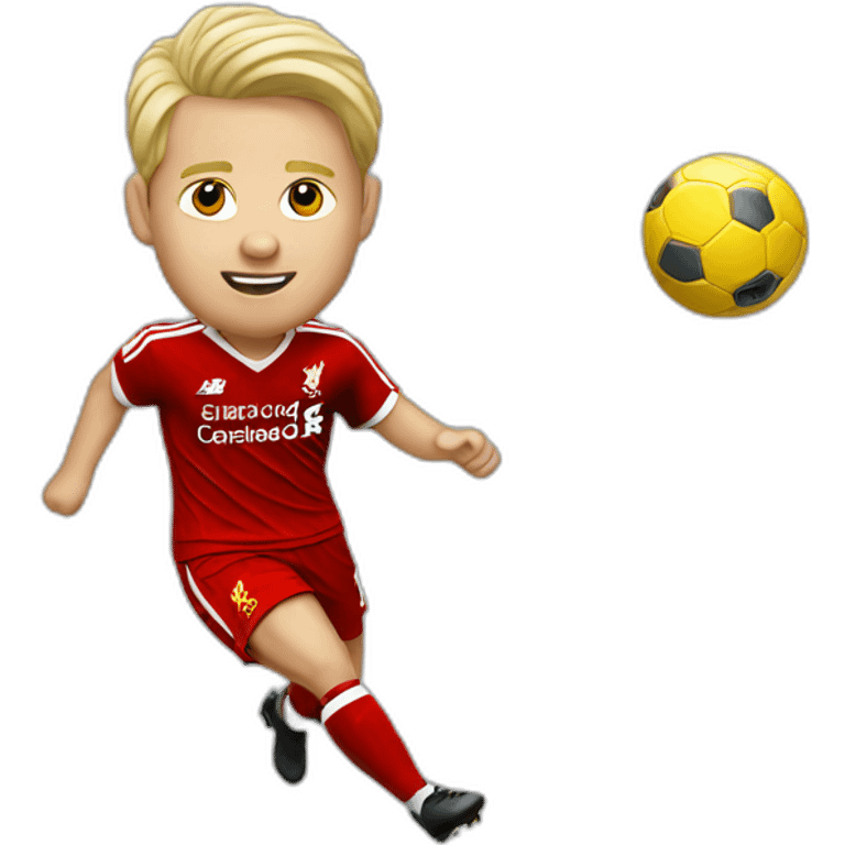 blonde liverpool player kicking emoji