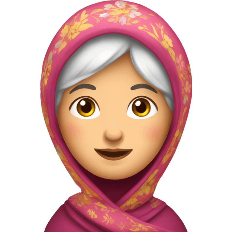 Russian grandmother in colorful babushka emoji