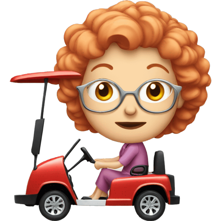 Red hair old lady golf cart emoji