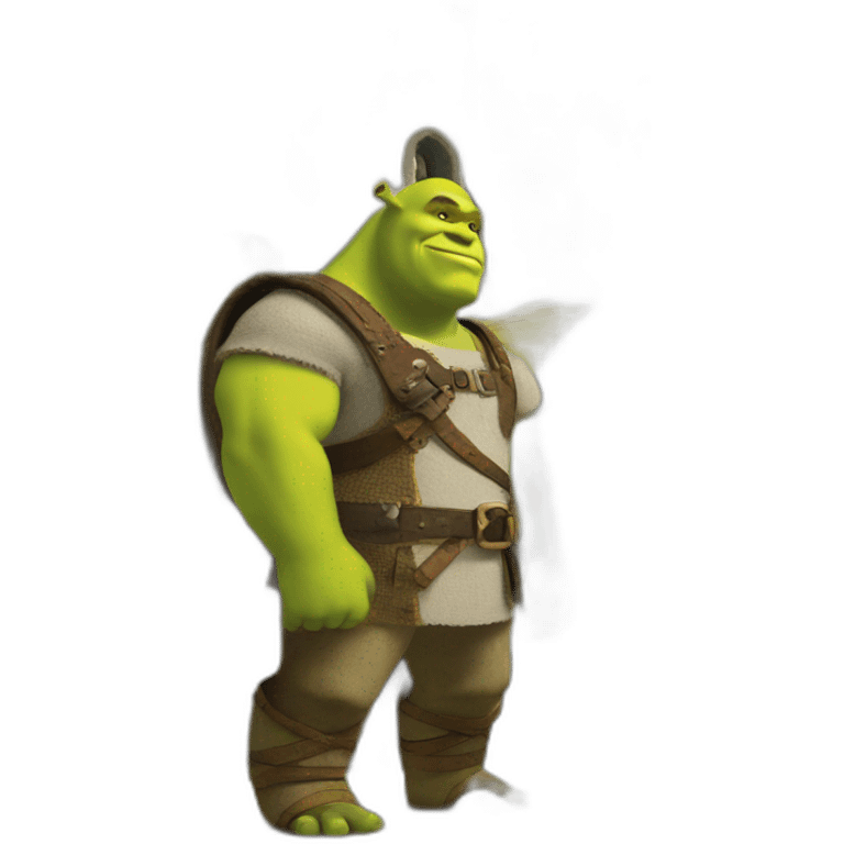 shrek with yellow wings in castle emoji