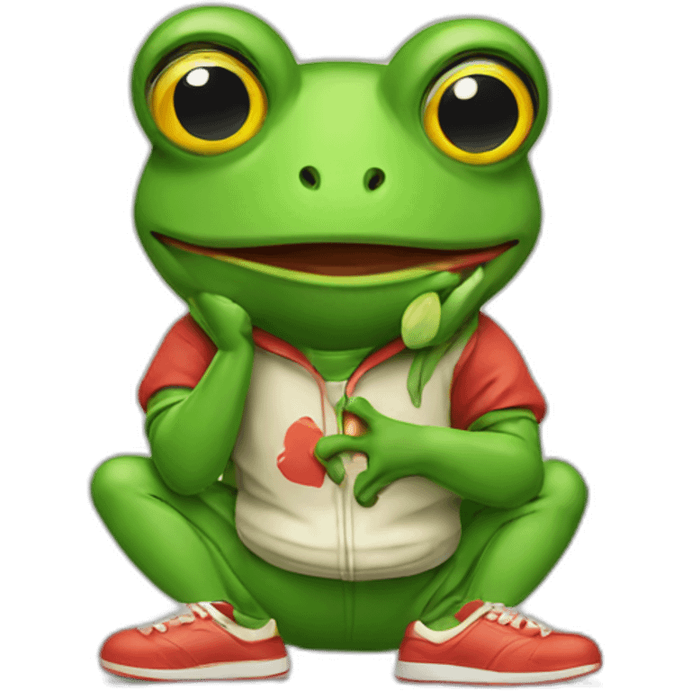 frog in retro tracksuit emoji