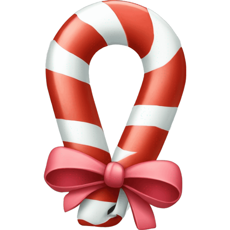 Candy cane with bow emoji