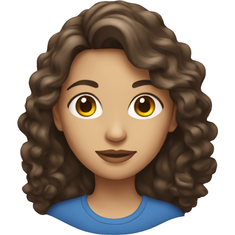 brunette graphic designer with long curls emoji