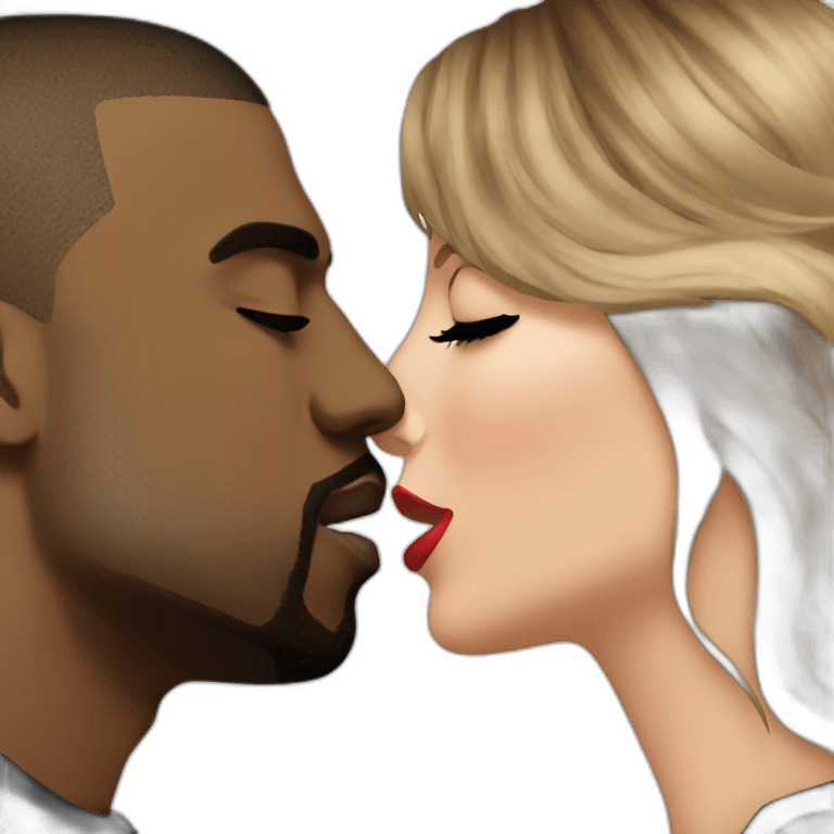 kanye and taylor swift kissing emoji