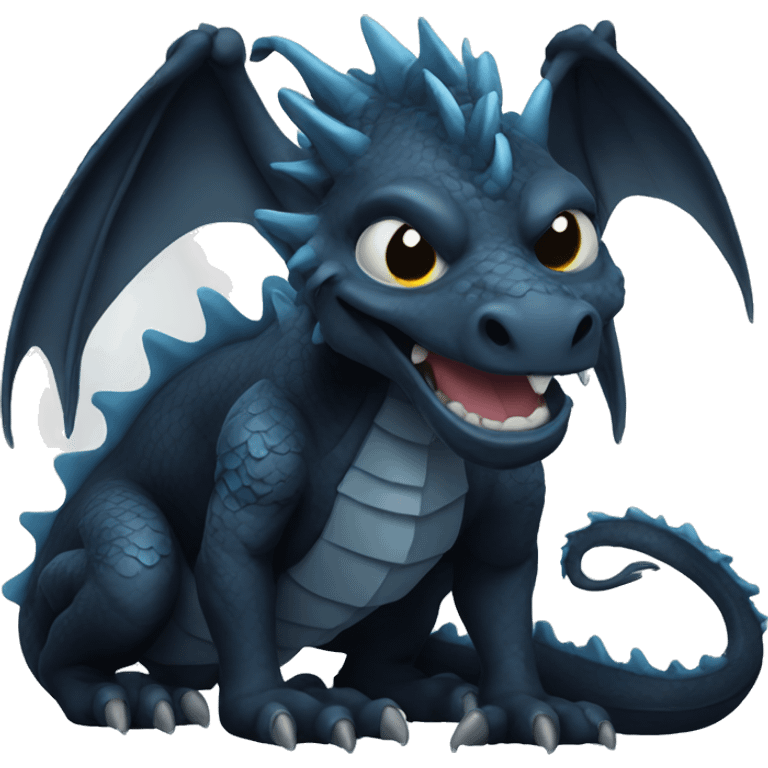 black dragon with blue eyes emoji