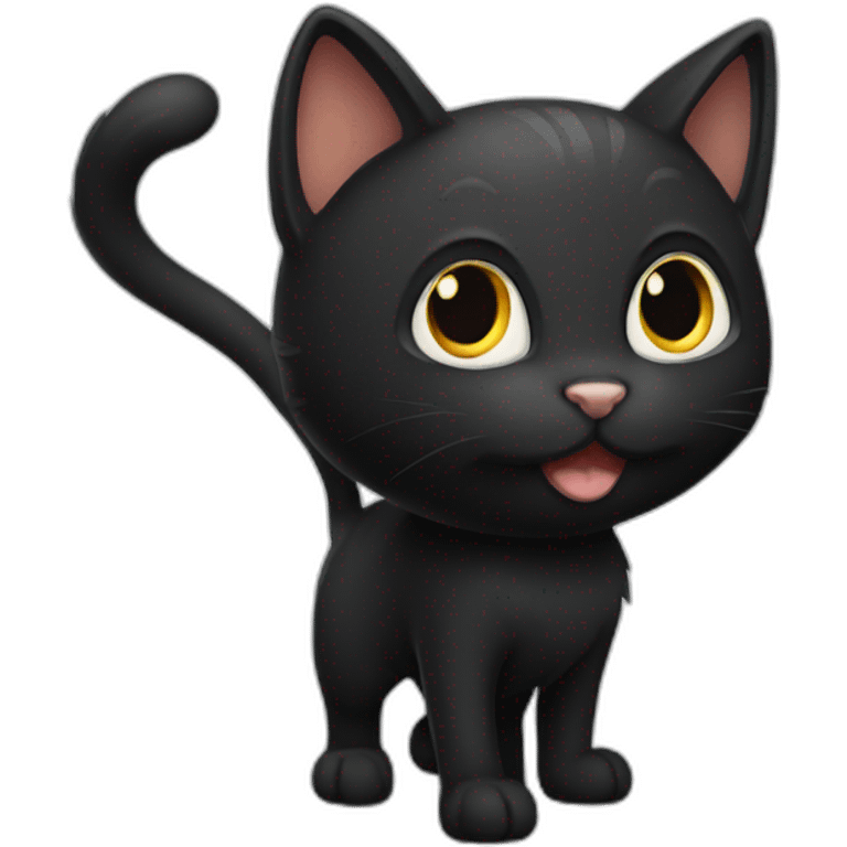 Black-cat-with-a-stubby-tail emoji