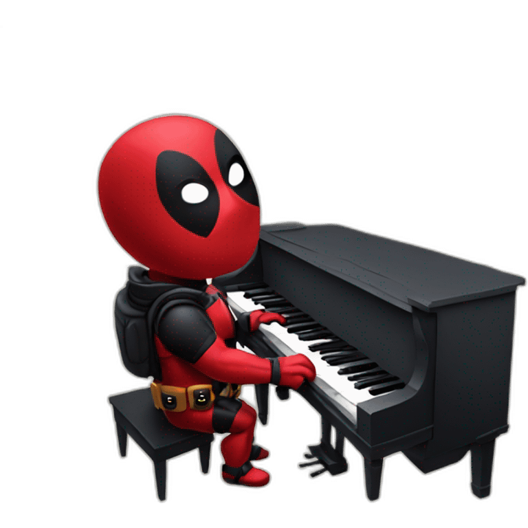 deadpool playing piano front facing emoji