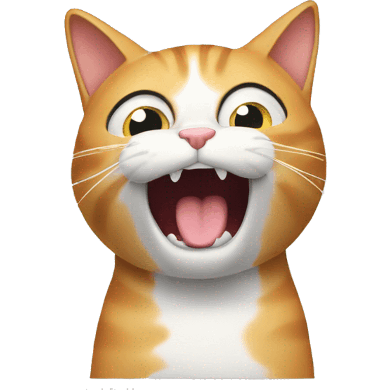 cat with hands on head and mouth wide open emoji