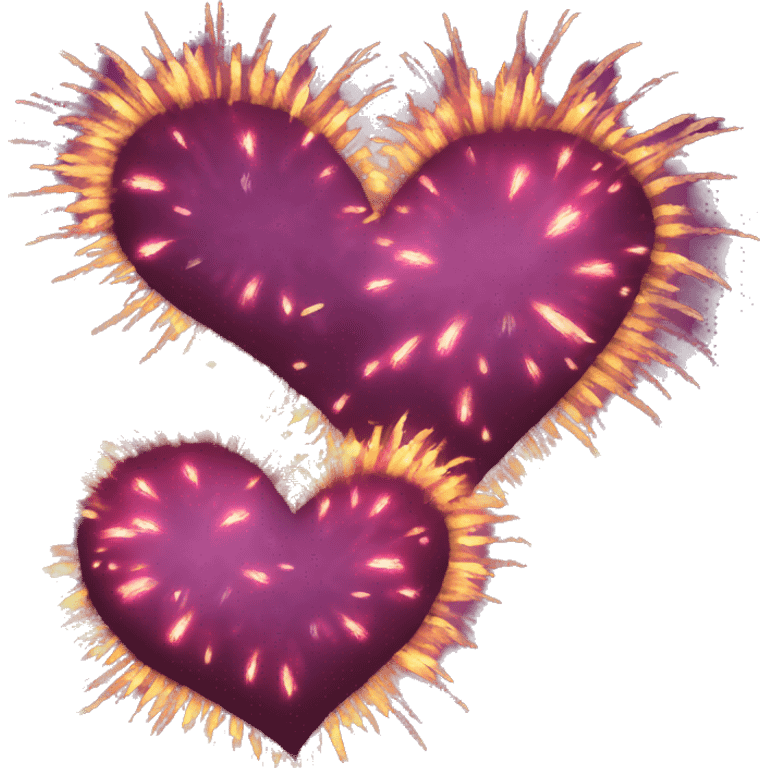 Heart shaped fireworks emoji