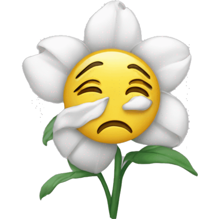 flower crying emoji