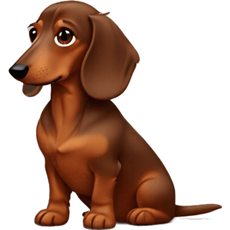 Sad brown Long-haired dachshund emoji