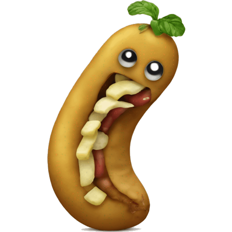 worm eating potato emoji