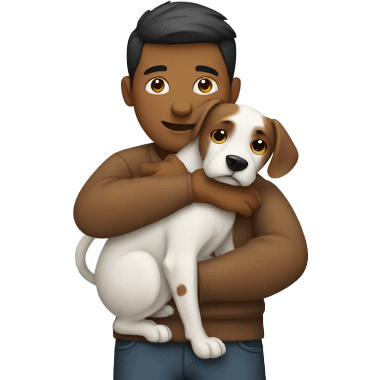 person hugging dog emoji