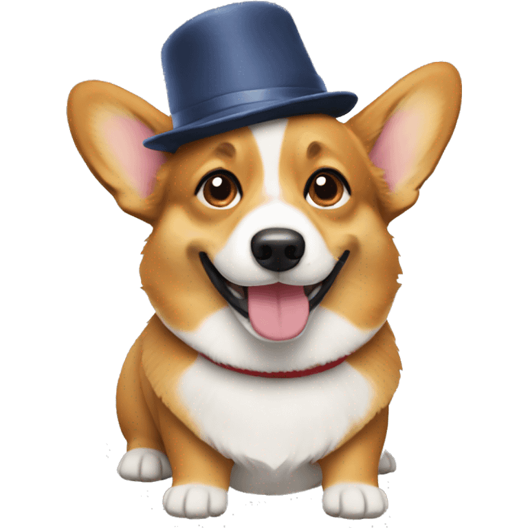 Corgi with a hat emoji