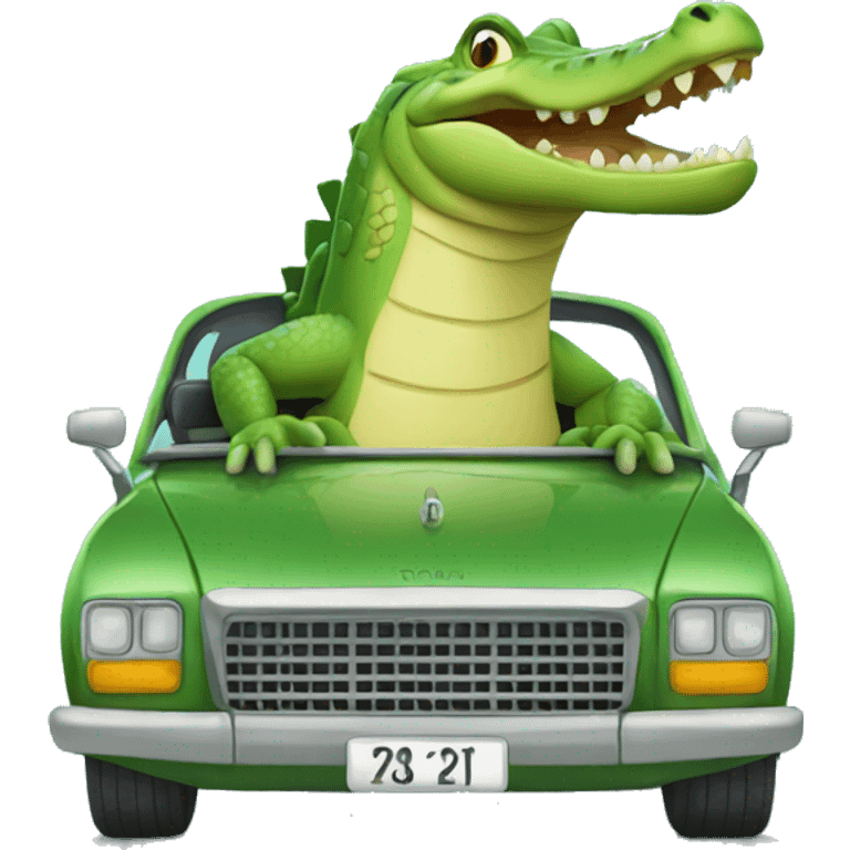 Crocodile in a car emoji