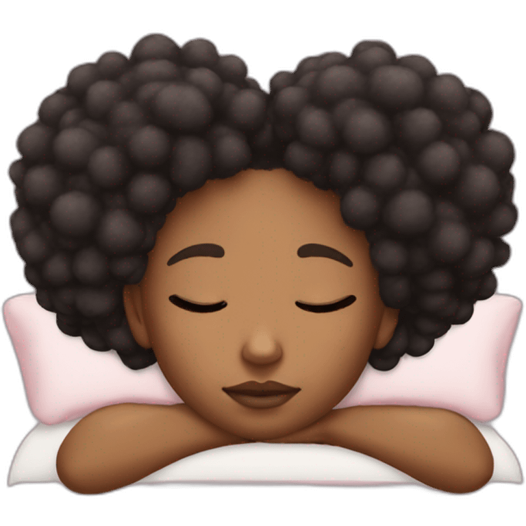 girl with 2 afro puffs sleeping emoji