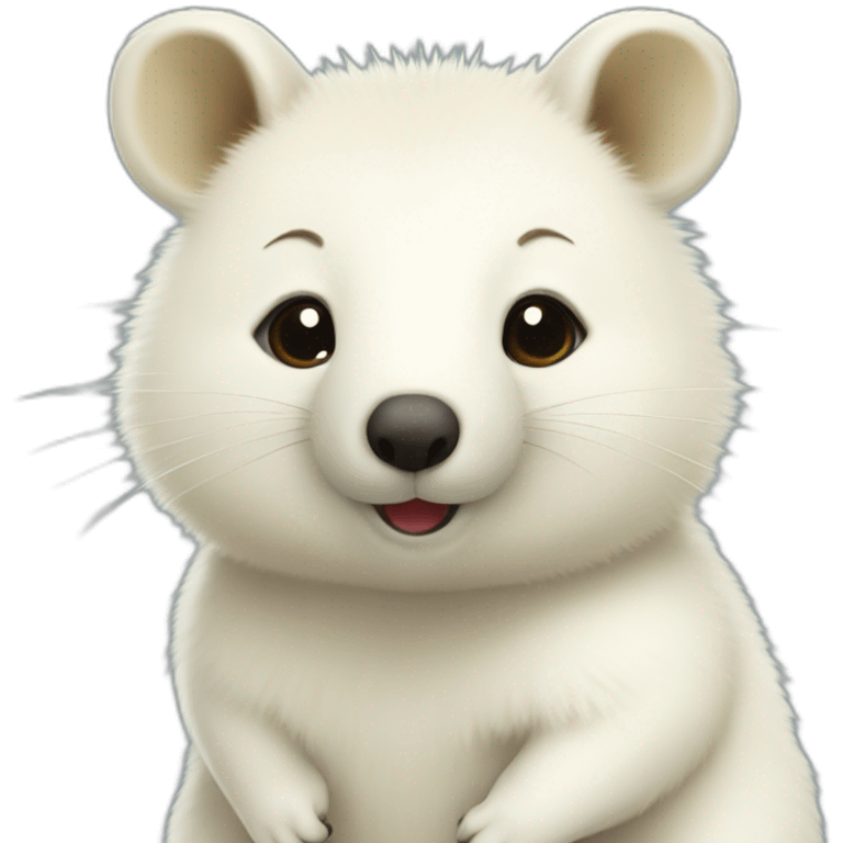 Cute and lovely white quokka emoji