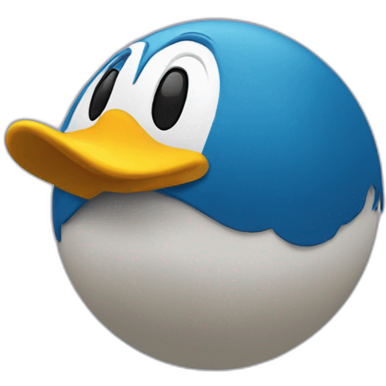 3d sphere with a cartoon Donald Duck skin texture emoji