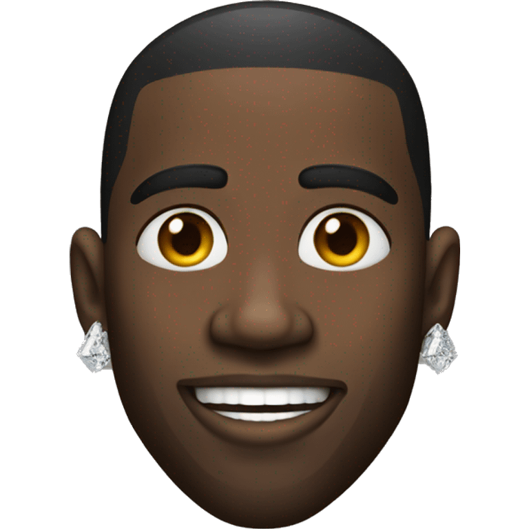 black man with a temp fade and diamond stud earrings in his ear emoji