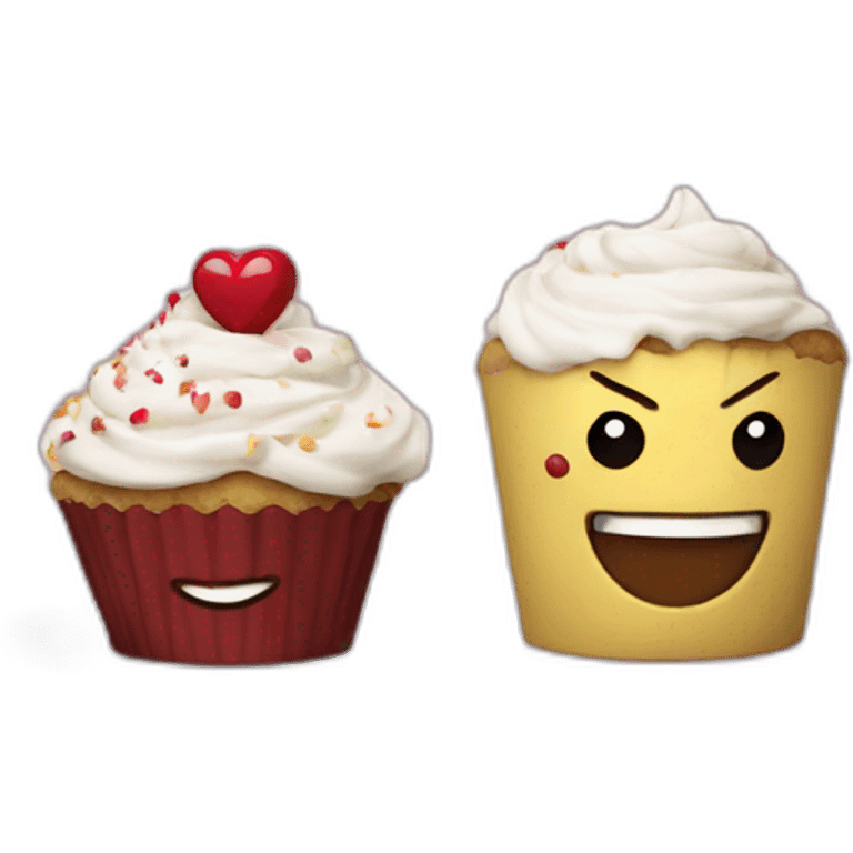 Happy cupcake with Ironman  emoji