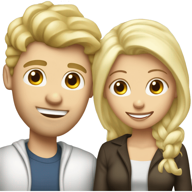 White blond boyfriend Ladung in Bad with white brunette grilfriend emoji