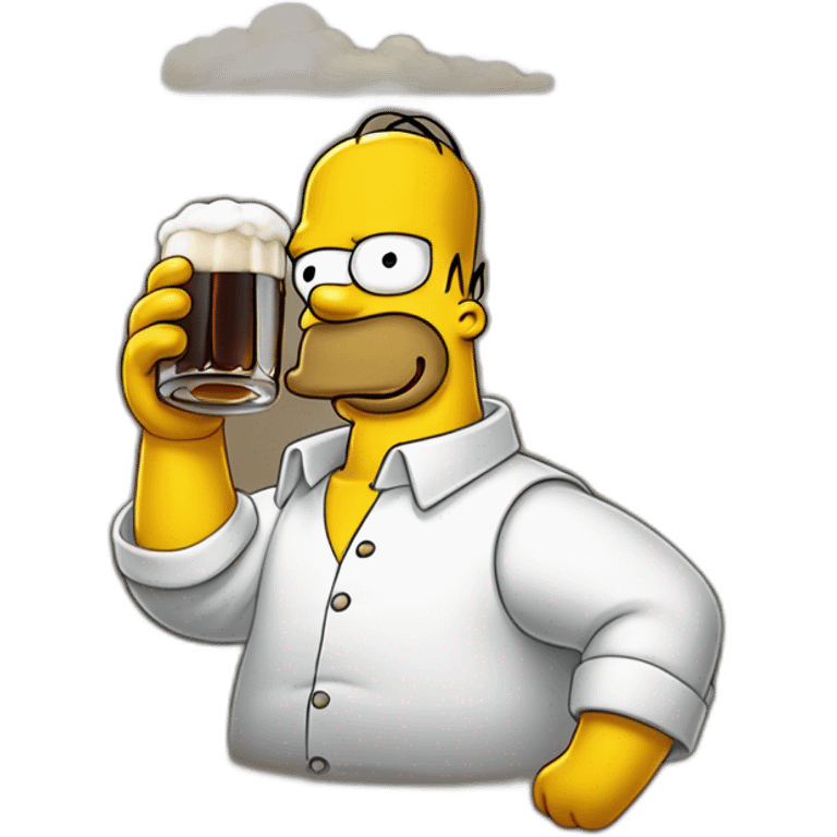 Hommer simpson qui boit une bière emoji