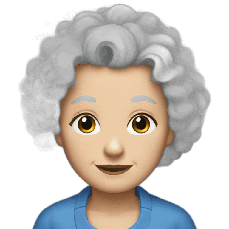 old lady blonde curly hair blue eyes emoji