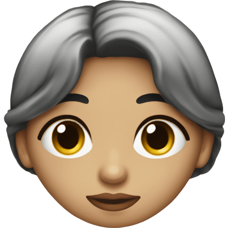 Mujer morena ojos grandes labios grandes pelo largo oscuro  emoji