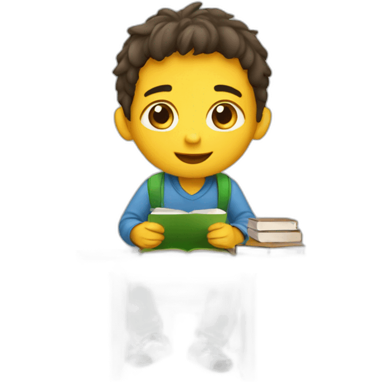 boy doing homework emoji