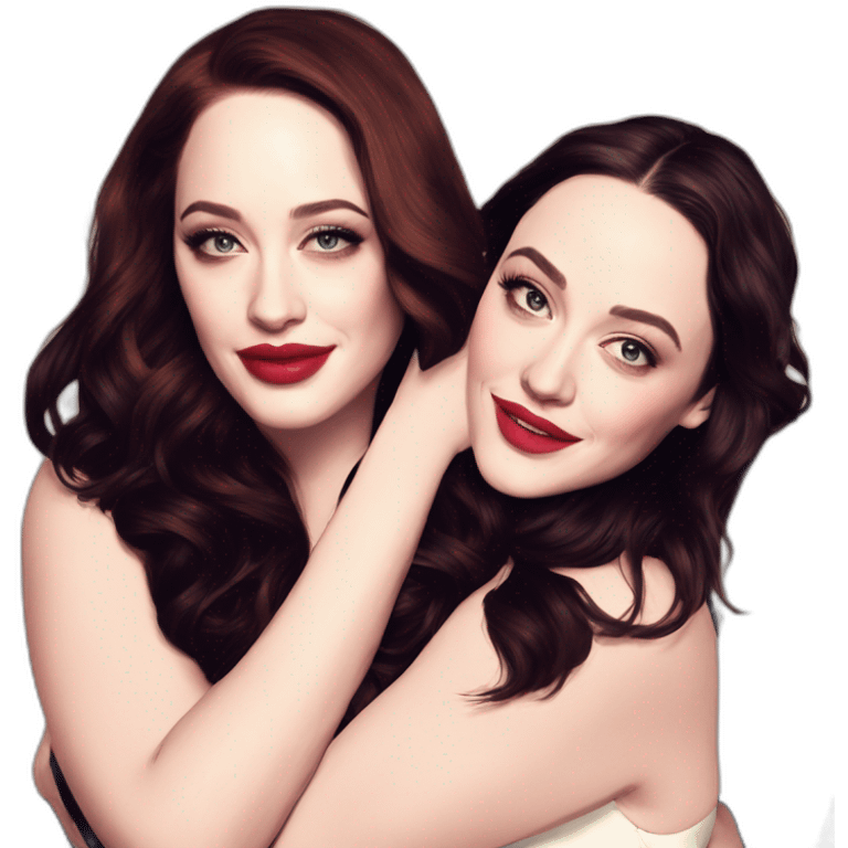 Kat dennings hugs Elizabeth gillies emoji