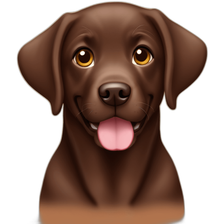 Chocolate labrador puppie autumm season emoji