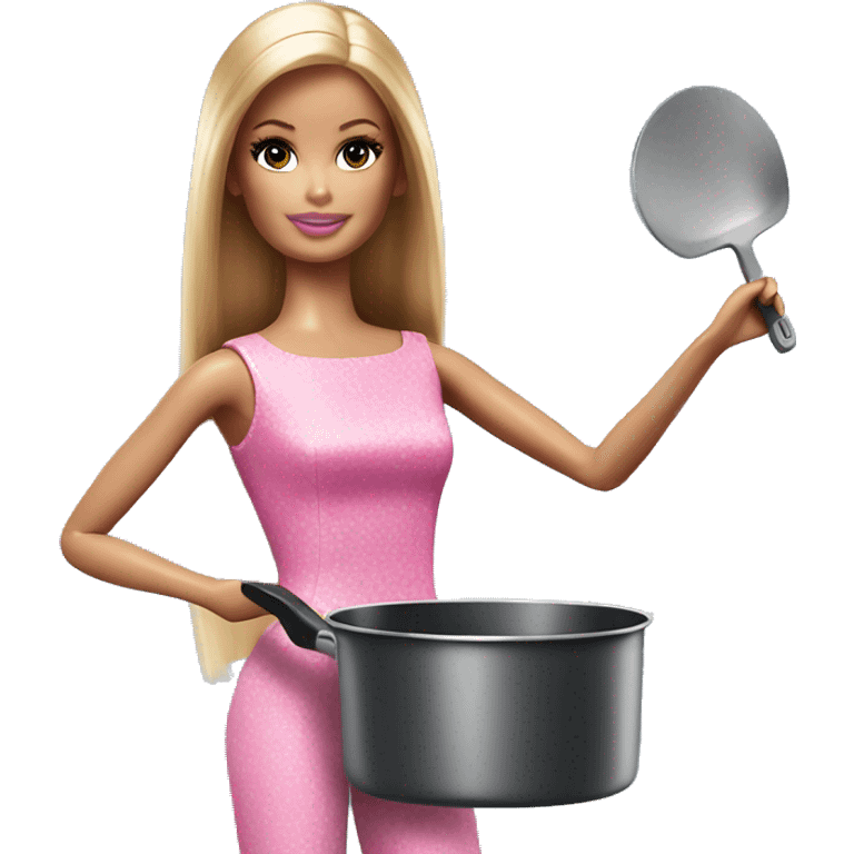 Barbie with a pan  emoji