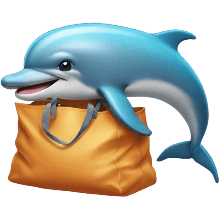 Dolphin with a big bag  emoji